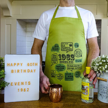 'Events Of 1962' 60th Birthday Gift Apron, 2 of 7