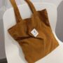 Thin Corduroy Neutral Tote Bags, Large Shopping Bag, thumbnail 3 of 10