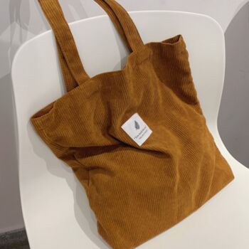 Thin Corduroy Neutral Tote Bags, Large Shopping Bag, 3 of 10