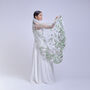 'Azalea Forest' Green Ethereal 3D Flower Wedding Veil, thumbnail 3 of 9