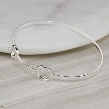Solid Silver Riding Snaffle Bangle, 7 of 8
