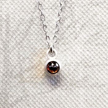 Icy Diamond April Birthstone Sterling Silver Necklace, 2 of 3