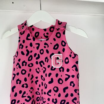 Pink Leopard Pattern Baby Romper, 2 of 6