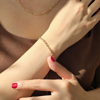 Iconic Coffee Bean Gold Plated Chain Bracelet Luxe, 2 of 6
