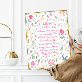 June Rose Birth Flower Positive Affirmations Gift For Mum Print, 3 of 6