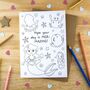 Colour In Mermaid Birthday Card Have A Mer Mazing Day, thumbnail 1 of 2