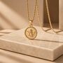 Cherub Disc Necklace 18k Gold Plated, thumbnail 4 of 4