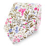 Wedding 100% Cotton Flower Print Tie Pink And White, thumbnail 1 of 2