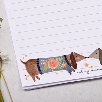 A5 Letter Writing Paper With Sausage Dog Dachshund, 2 of 4