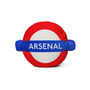 London Underground Roundel Arsenal Logo Cushion, thumbnail 1 of 3