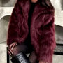 Faux Burgundy Fur Jacket, thumbnail 4 of 4