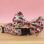 Poppy Floral Dog Collar, Bow And Lead Set, thumbnail 4 of 12