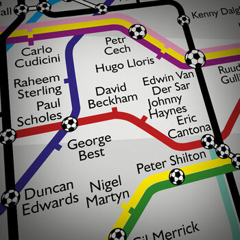 Road To Wembley Football Tube Map Print, 2 of 3