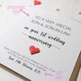 Personalised 1st Anniversary Card For Daughter And Son In Law/Son And Daughter In Law, thumbnail 3 of 8