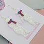 Polar Bear Christmas Glitter Resin Earrings, thumbnail 2 of 4