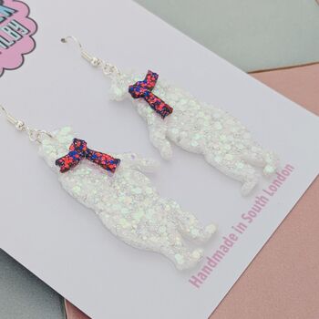 Polar Bear Christmas Glitter Resin Earrings, 2 of 4