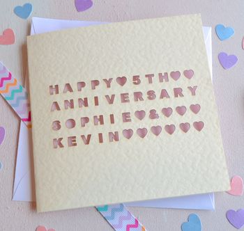 Personalised Laser Cut Heart Anniversary Card, 2 of 2