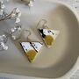 Mustard Yellow Ceramic Earrings Gold Plated, thumbnail 4 of 8