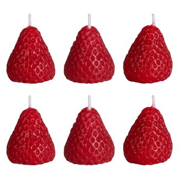 Red Strawberry Cake Candles X Six, 2 of 2