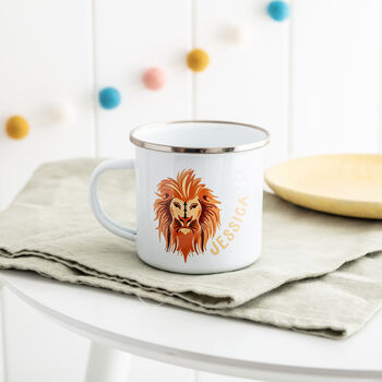 Personalised Children's Grizzly Bear Face Enamel Mug, 2 of 7