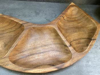 56cm Handcrafted Teak Wooden Snake Bowl – Serving Dish, 11 of 12