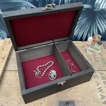 Personalised Aluminium Message Wooden Jewellery Box, 7 of 11