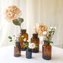 Amber Brown Glass Apothecary Bottles Set Of Five, thumbnail 4 of 12
