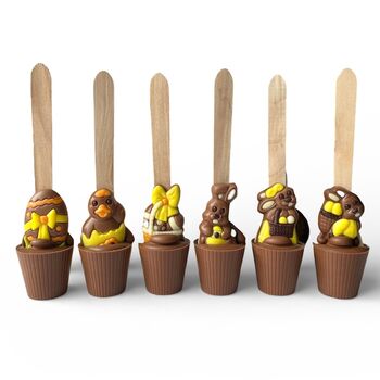 6x Easter Assorted Belgian Milk Hot Chocolate Spoons, 2 of 2