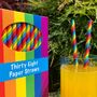 Rainbow Paper Drinking Straws Pack Of 38 Eco Straws, thumbnail 4 of 6