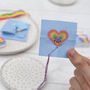 Kawaii Rainbow Heart Mini Cross Stitch Kit, thumbnail 1 of 9