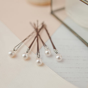 Set Of Five Pearl Bobby Pins, 2 of 3
