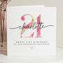 Pink Personalised 21st Birthday Card For Daughter, thumbnail 1 of 7