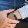 Men's Secret Message Silver And Leather Bracelet, thumbnail 1 of 8
