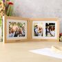 Personalised Solid Oak Three Aperture Hinged Photo Frame, thumbnail 3 of 7