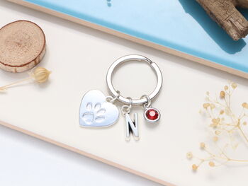 Paw Print Personalised Keyring Pet Lover Gift, 3 of 9