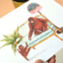 Orangutan And Baby Illustrated Greetings Card, thumbnail 4 of 5