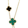 Double Sided Clover Necklace In Lariat Style, thumbnail 7 of 9