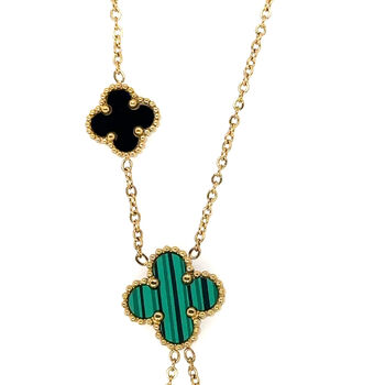 Double Sided Clover Necklace In Lariat Style, 7 of 9