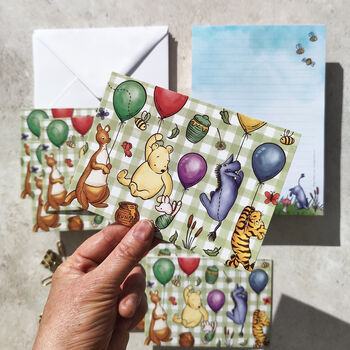 Winnie And Friends On A Log Stationery Bundle, A5 Notepad And Six Cards And Envelopes, 3 of 8