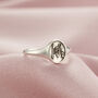 Floral Engraved Initial Signet Ring, thumbnail 3 of 9