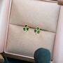 Sterling Silver Green Cz Shamrock Tiny Stud Earrings, thumbnail 6 of 12