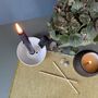 Porcelain And Leather Tapered Candle Holder, thumbnail 10 of 11