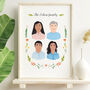Family Portrait Personalised Hand Painted Print, thumbnail 3 of 6