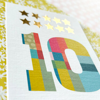 Mini Gold Star Number Ten Card, 3 of 5