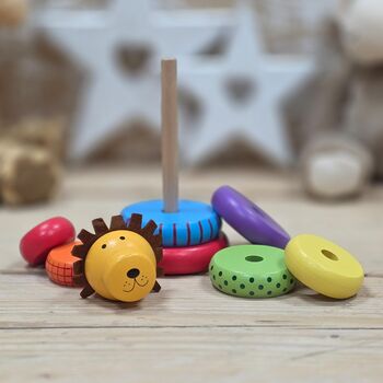 Wooden Lion Stacking Ring, 2 of 4