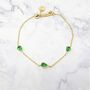 Emerald May Birthstone Minimalist Gold Vermeil Bracelet, thumbnail 1 of 4