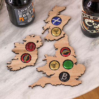 Personalised Map Beer Bottle Cap Collector Gift, 3 of 8
