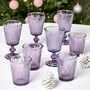 Embossed Heather Blooms Luxury Glassware, thumbnail 1 of 7