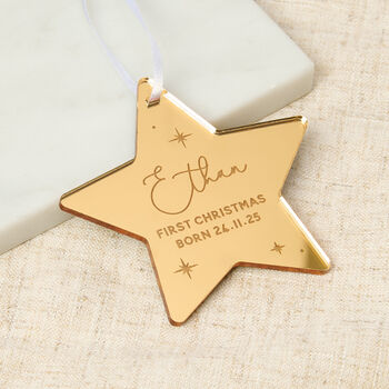 First Christmas Star Shaped Hanging Decoration, 2 of 2