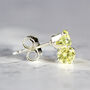 Lime Crystal Stud Earrings In Gold Or Silver, thumbnail 2 of 12